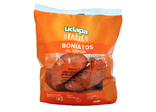 Setas en conserva con huevos cocidos y boniatos.